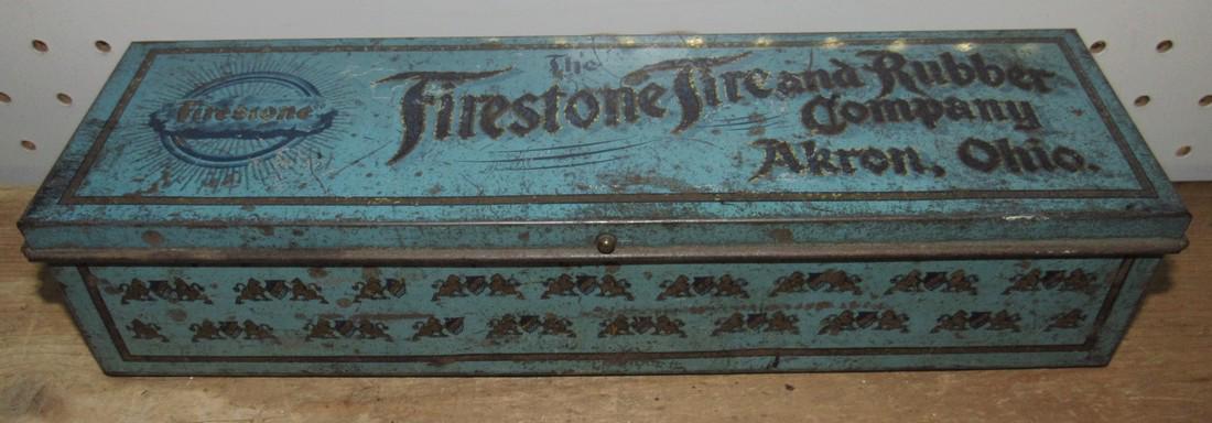 Firestone Rubber Company Akron Ohio Tin Box (1 of 4)
