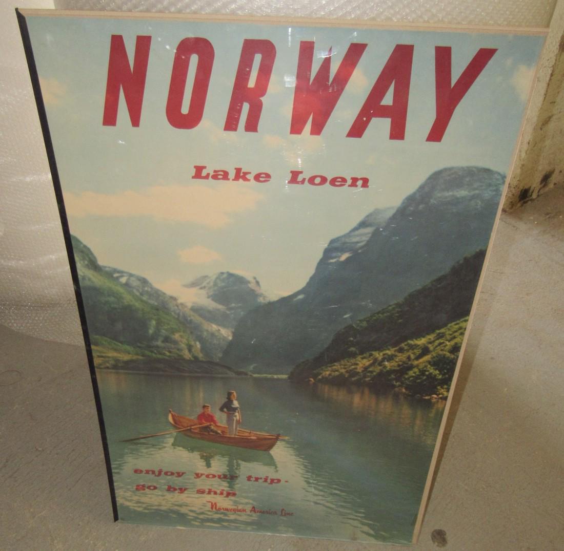 Norwegian America Line Norway Lake Leon Poster: Approx. 24" x 36"
