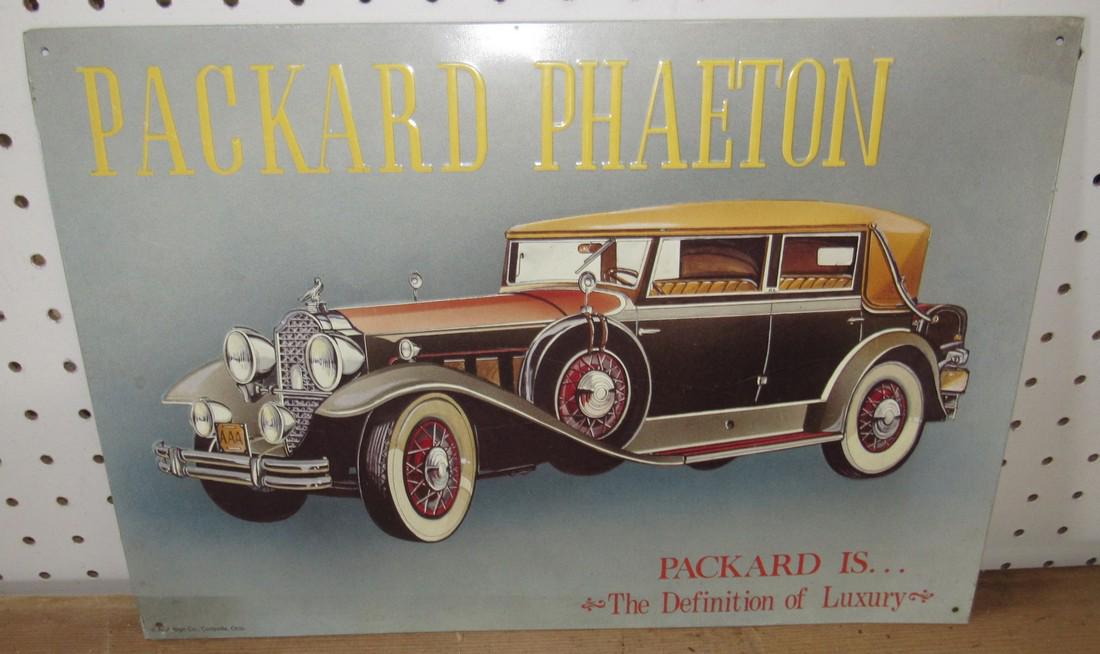 Packard Phaeton Car Sign 11" x 16" Reproduction: Tin sign