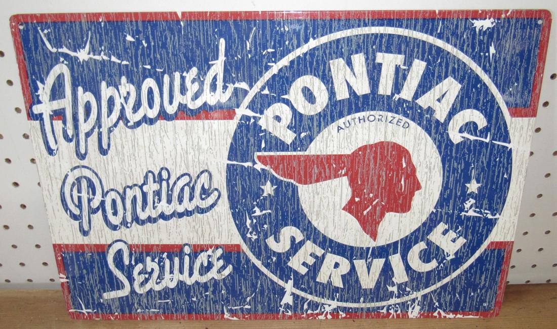 Pontiac Service Reproduction Tin Sign 11 3/4" x 17 3/4" (1 of 1)