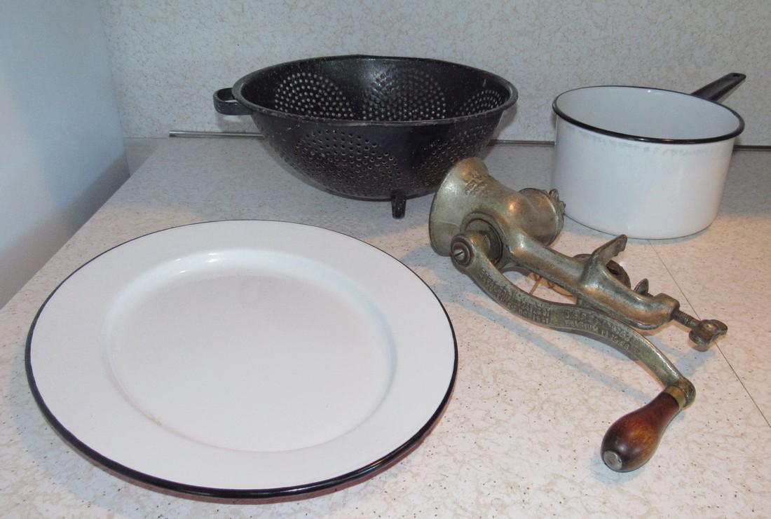 Agate Ware Pot Strainer Platter & Universal Meat (1 of 2)