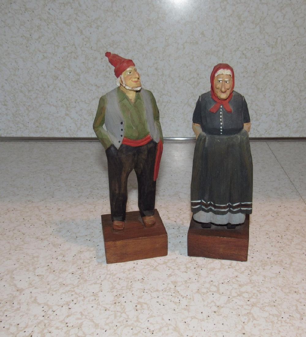 2 Hand Carved Figures 1948 Parvis (1 of 2)