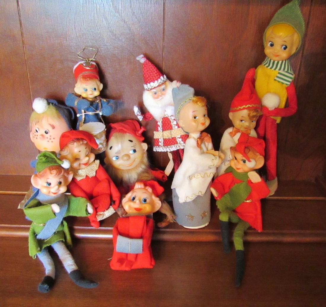 Vintage Christmas Elves Decorations (1 of 2)