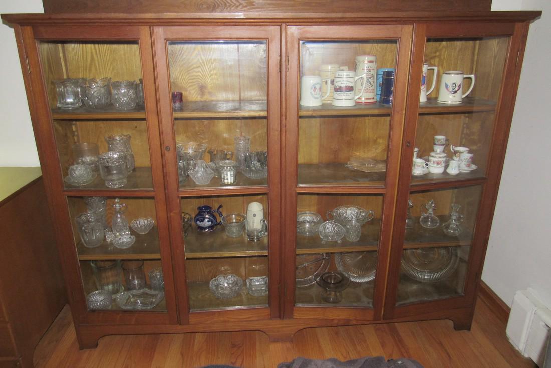 Glassware Contents & Steins in Bookcase (1 of 6)