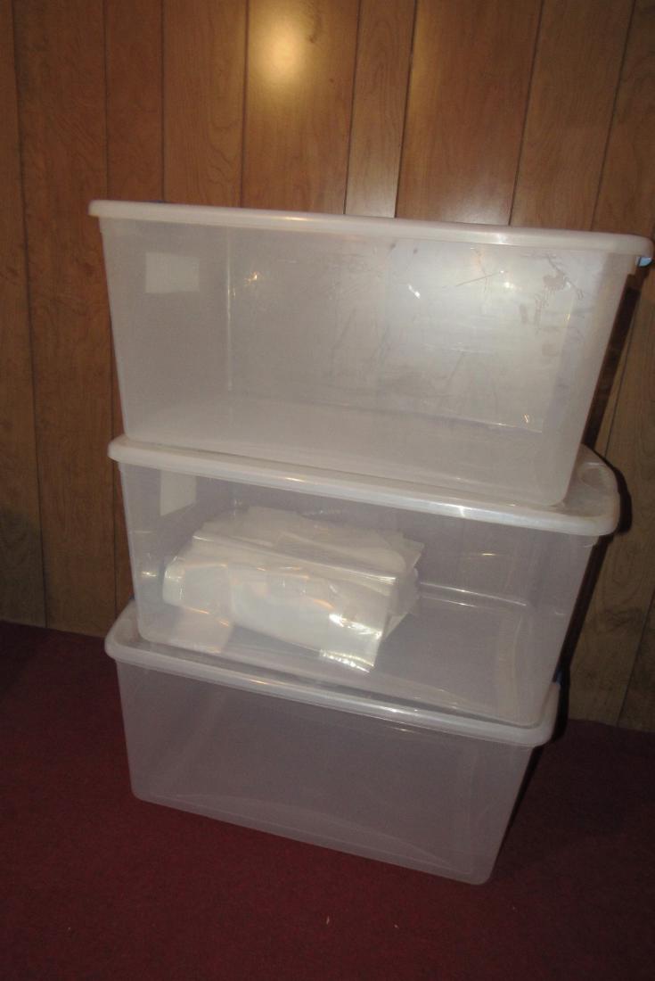 3 Plastic Totes 16" x 26" x 12" tall (1 of 2)