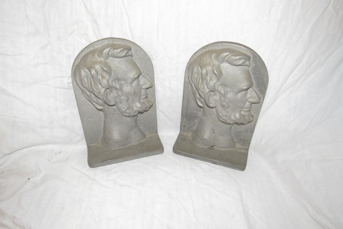 Cast Aluminum Abraham Lincoln Book Ends (1 of 2)
