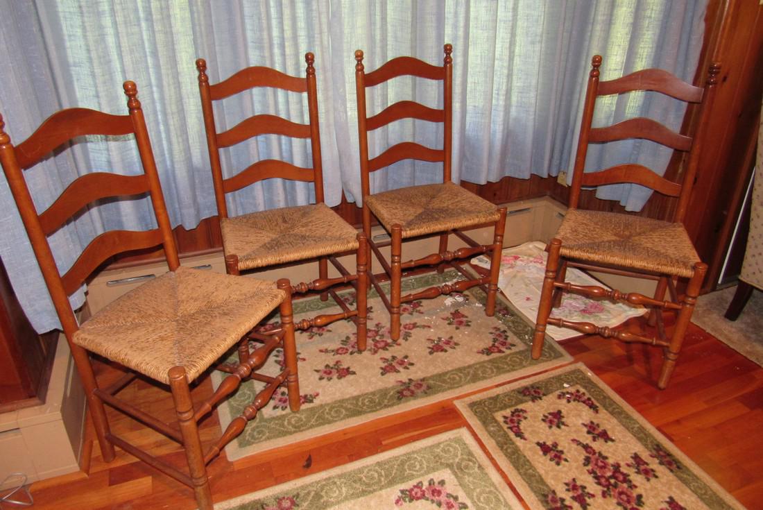 Set of 4 Ladder Back Chairs (1 of 3)