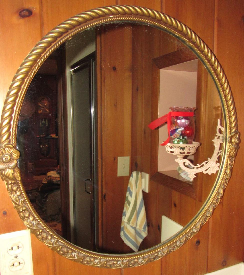 26" Gold Guild Mirror Oil Lamp Wall Bracket Contents (1 of 5)