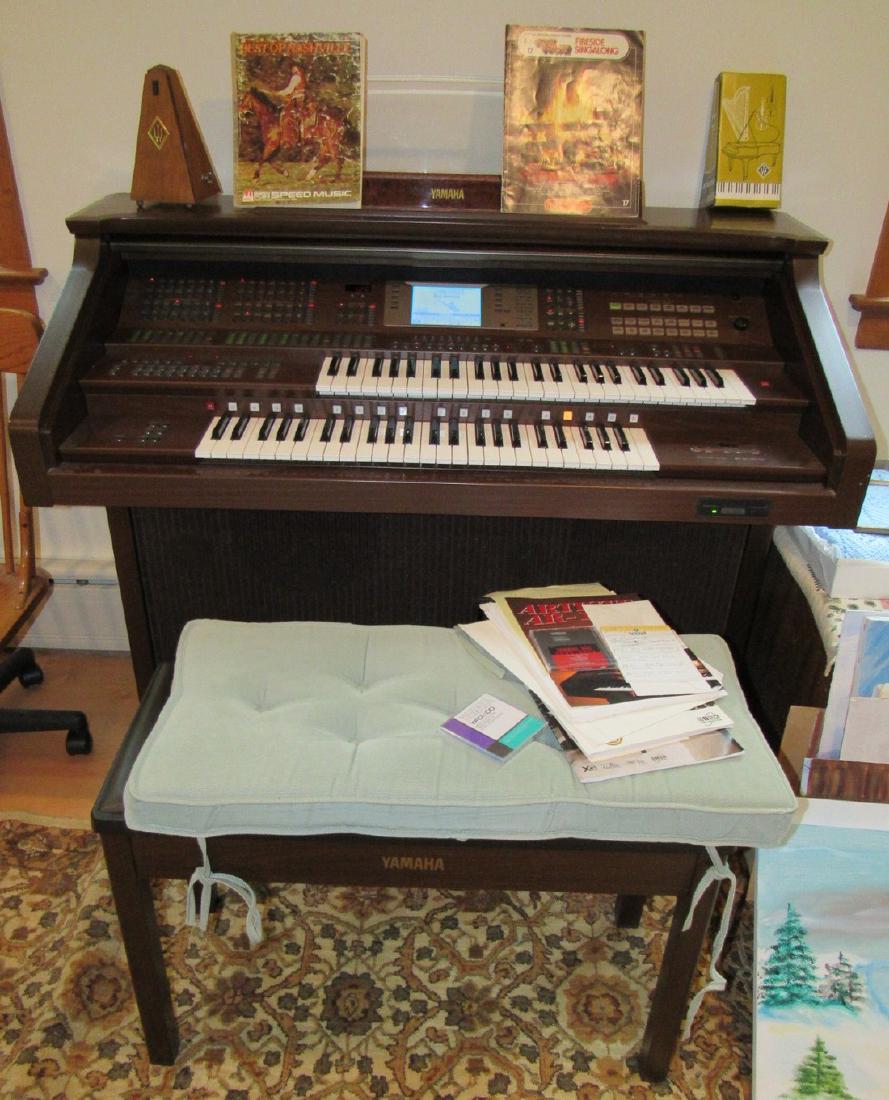 Yamaha Electone AR-100 Organ w/ Stool & Misc Works: This does work. When we say works, it turns on and makes sounds. We do not know how to test it properly. Also includes stool & items on top of stool and organ,Sold as is.