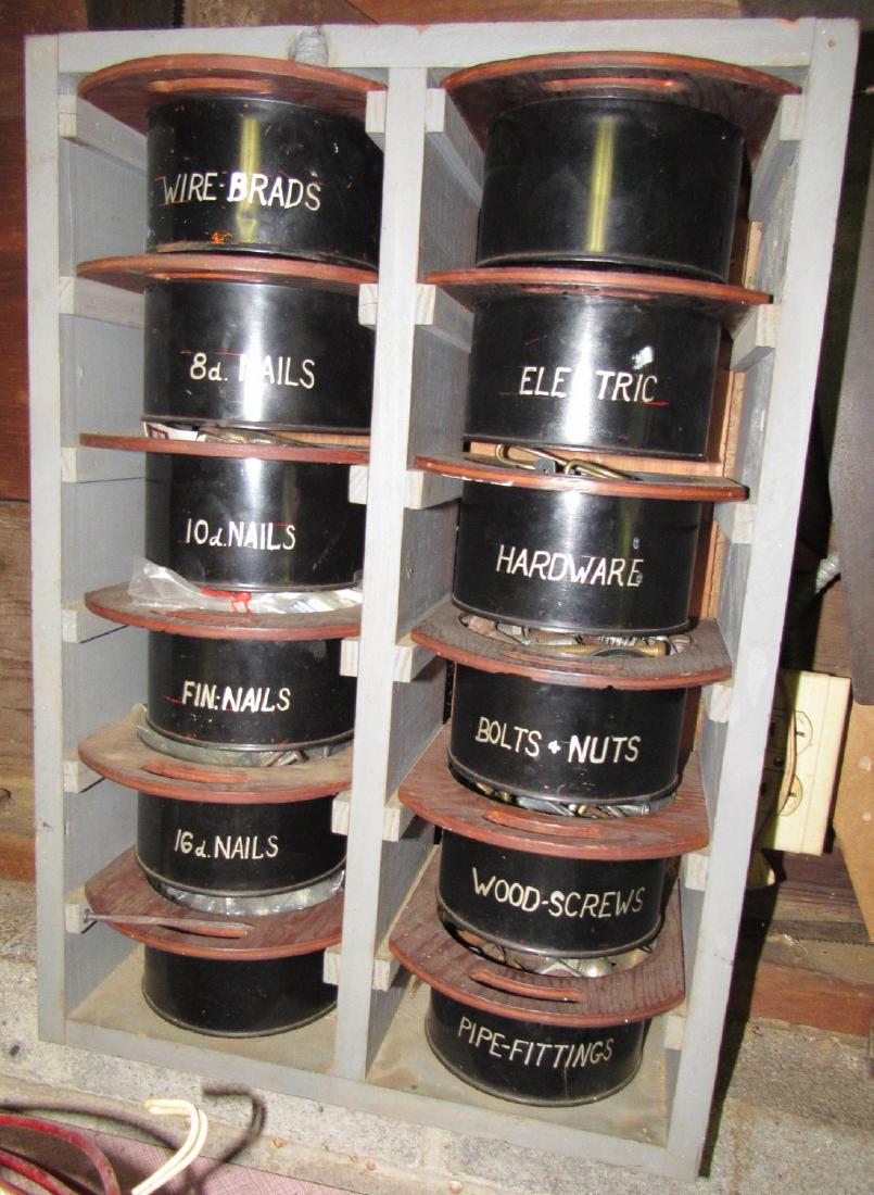 Vintage Coffee Can Parts Cabinet Saw Drill Brace Copper (1 of 7)