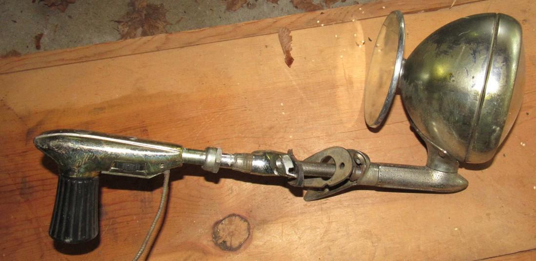 Antique / Vintage Guide Car Spotlight with Mirror (1 of 3)
