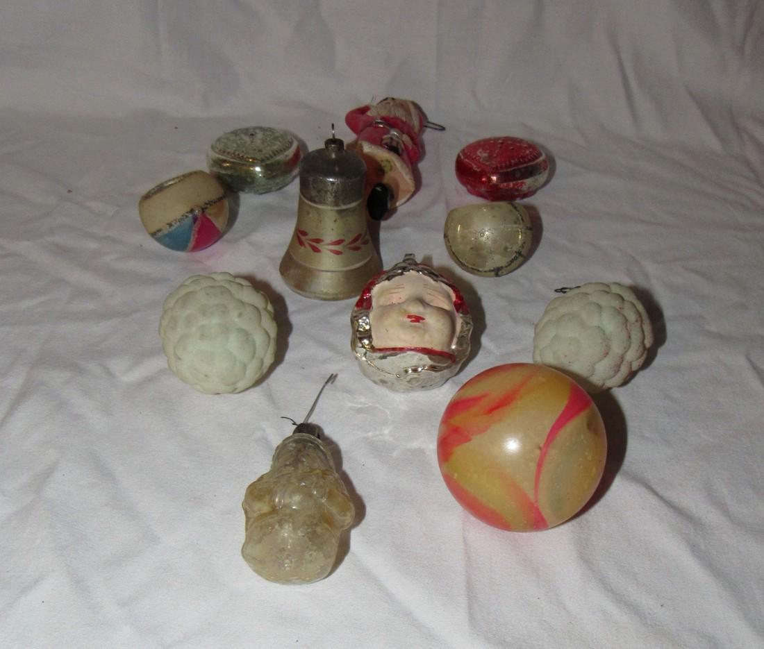 Antique Christmas Ornaments Celluloid Santa: Santa is approx. 5" tall