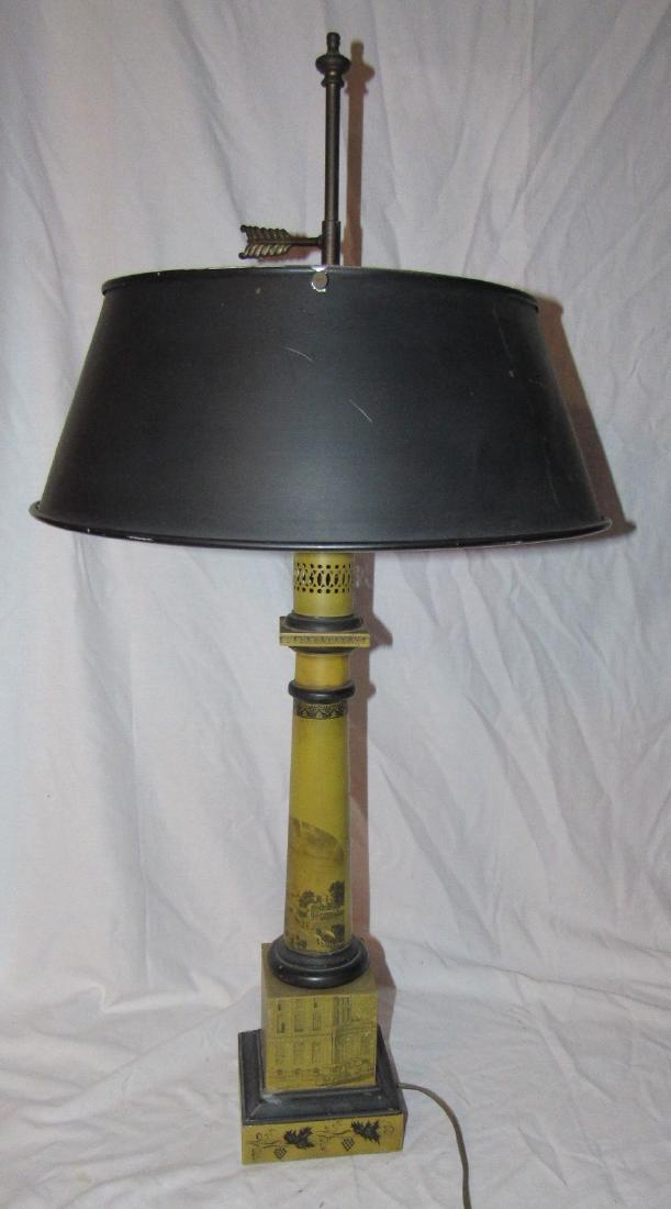 Vintage Mid Century Table Lamp: Approx. 32" tall, with aluminum ? Shade
