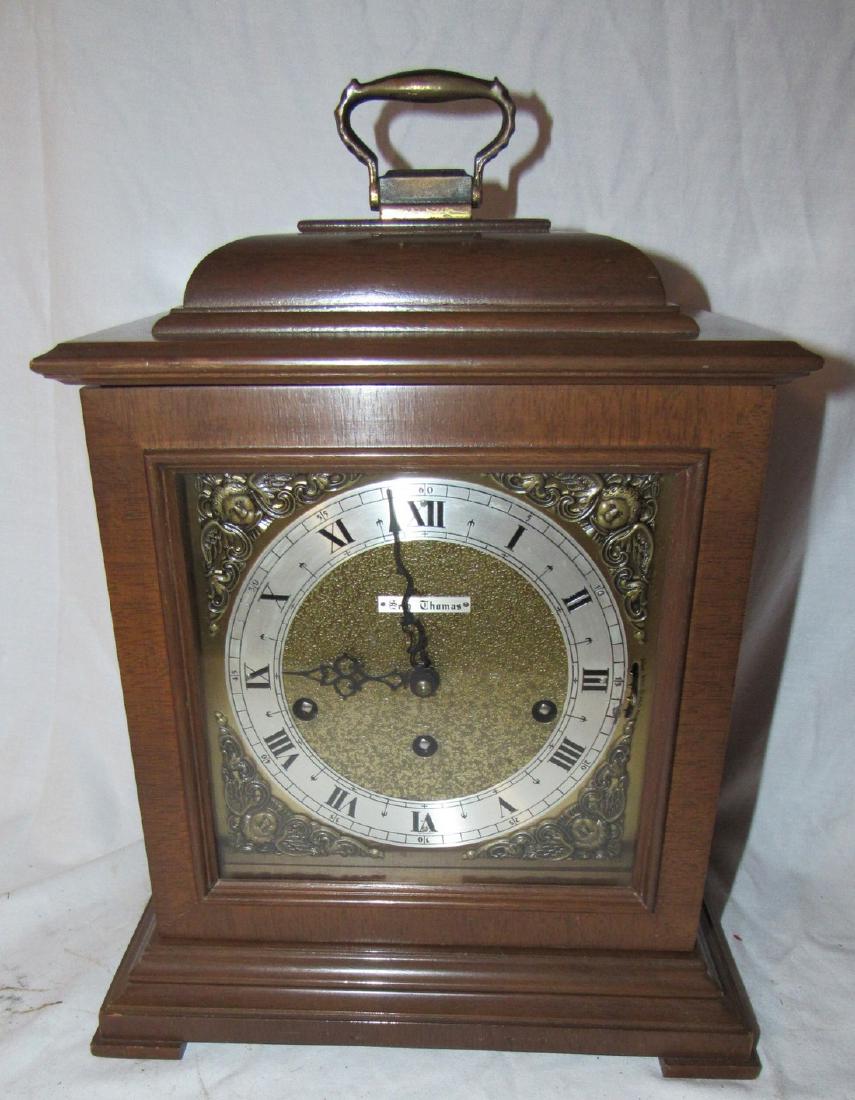 Seth Thomas Clock: Approx. 7 1/2" x 11" x 13" tall. Sold in untested condition . No key