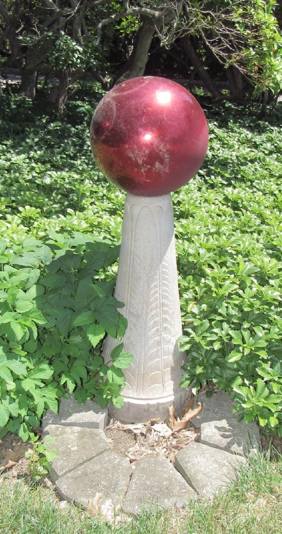 Gazing Ball w/ Concrete Base (1 of 1)