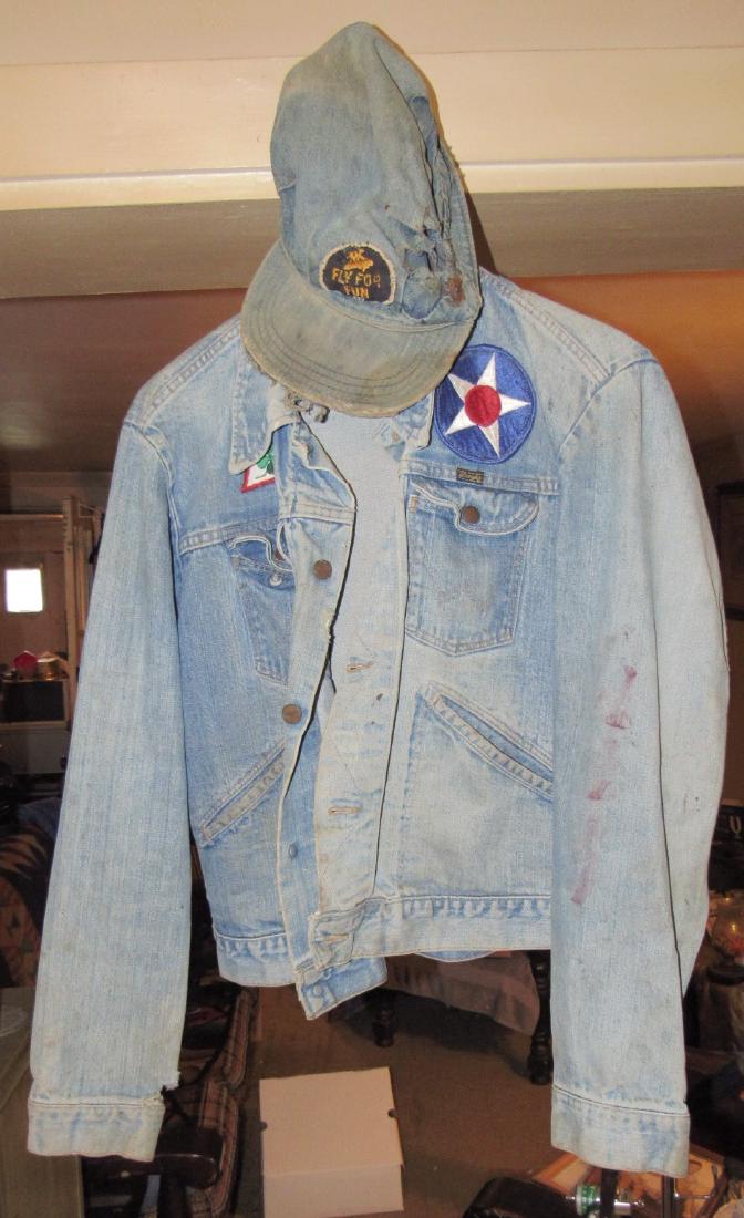 Vintage Wrangler Denim Jacket and Denim Hat (1 of 4)