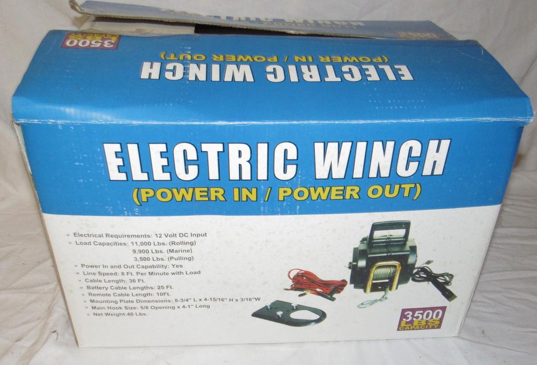3500lb Capacity Electric Power In/Out Winch (1 of 4)