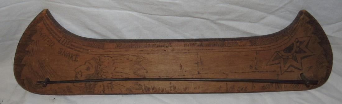Flemish Art Wooden Indian Canoe 1910 Towl Holder (1 of 5)