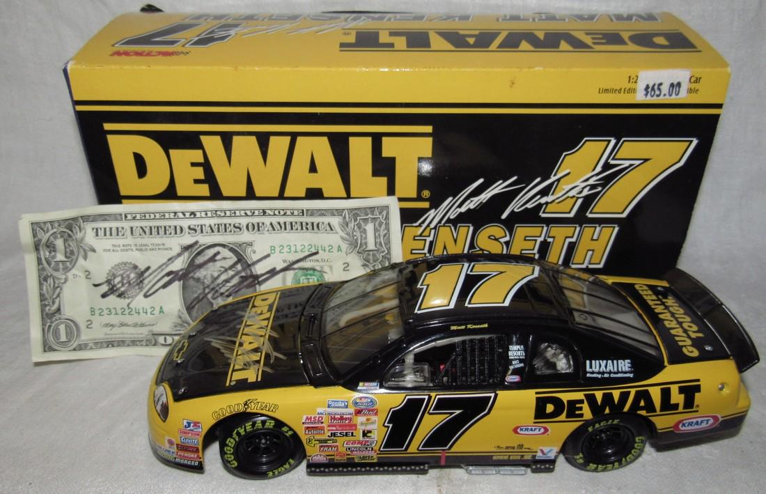 Matt Kenseth #17 Dewalt Signed Car & Dollar Bill Nascar (1 of 2)