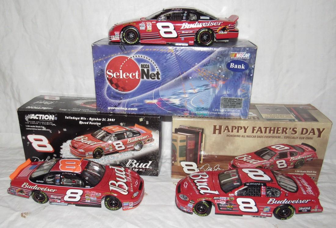 3 Dale Earnhardt Jr Nascar Diecast 1:24 Scale Cars: Top one is a bank and is the only one with an Autograph