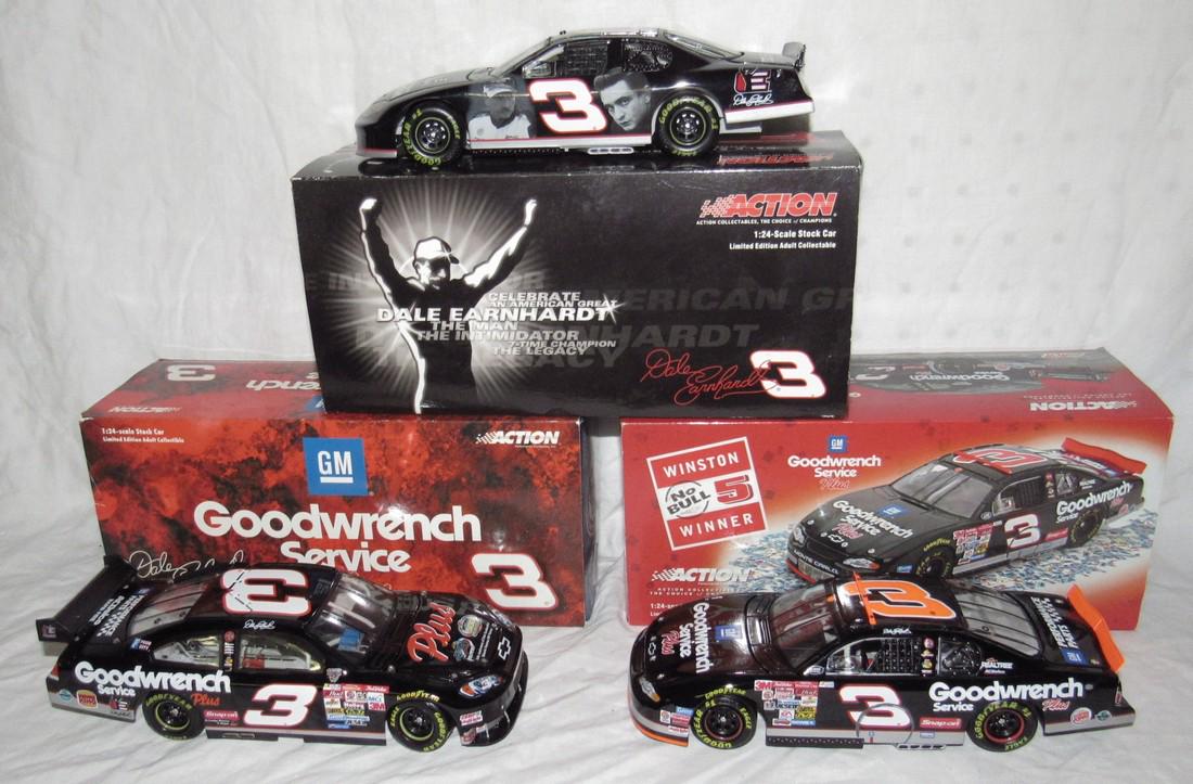 3 Dale Earnhardt 1:24 Scale Diecast Nascar Stock Cars: Action Nascar Racing