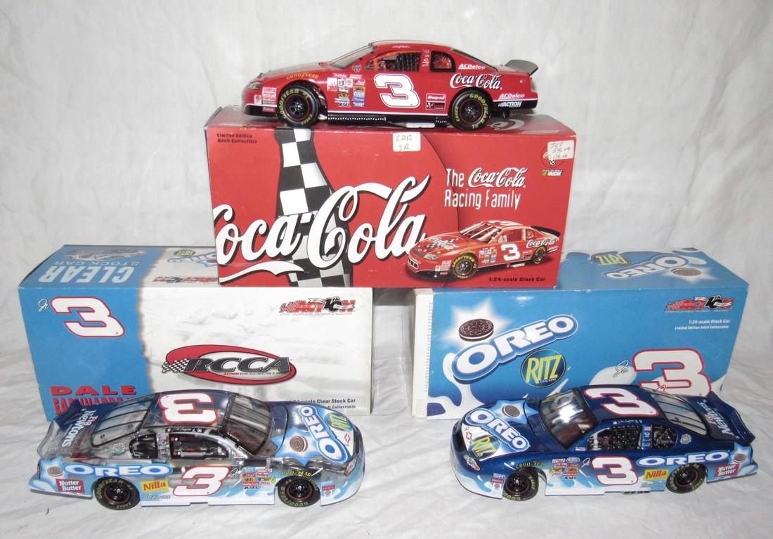 3 Dale Earnhardt & Jr Diecast Nascar 1:24 Scale Cars: Action Nascar Racing Stock Cars