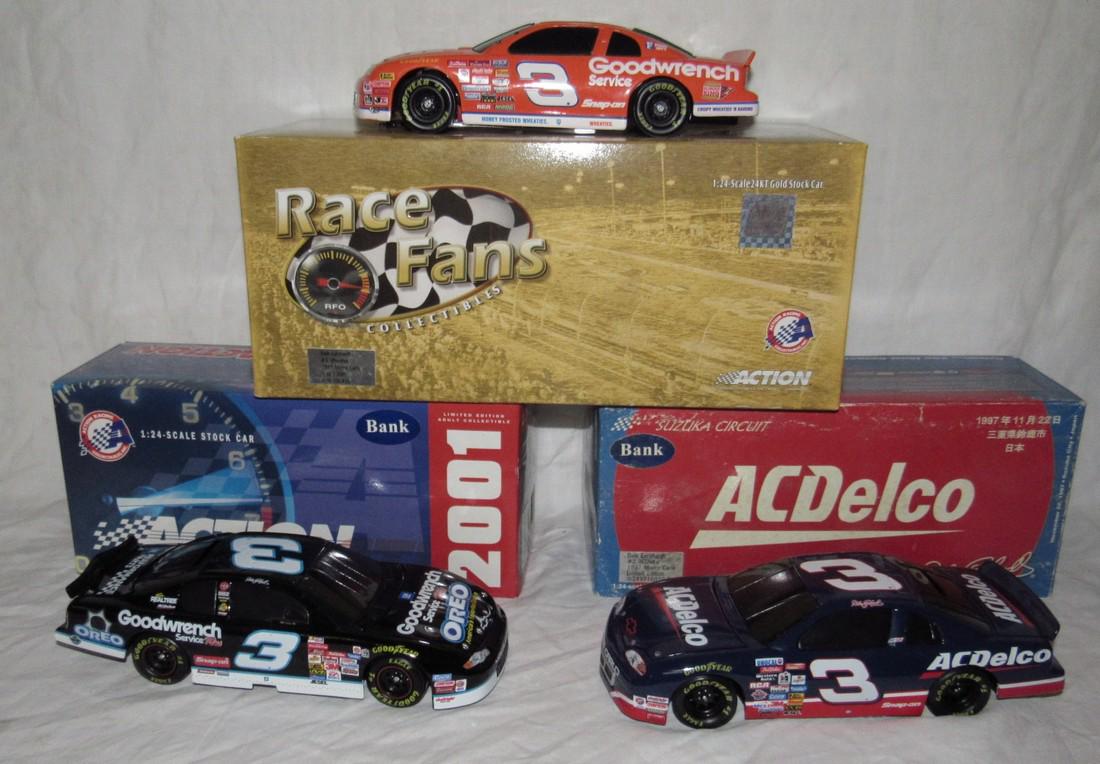 3 Dale Earnhardt 1:24 Scale Nascar Racing Banks: Action Diecast Banks