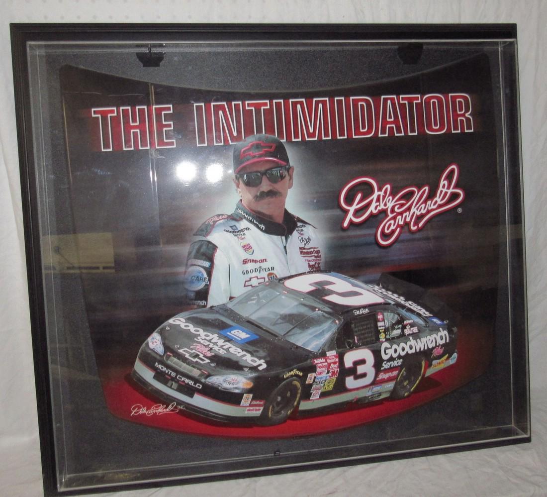 Dale Earnhardt The Intimidator Replica Car Hood: Approx. 24"x 29" and is in a plexiglass case ( small crack in case)