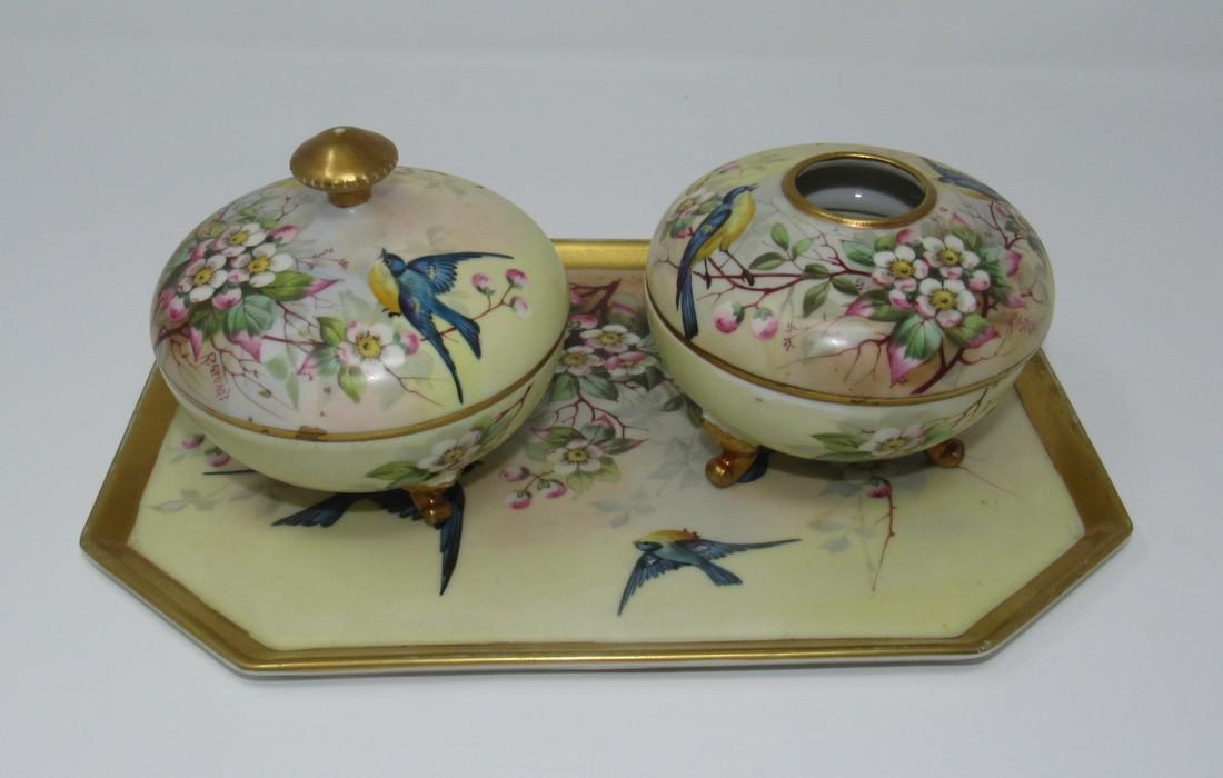 Limoges Vanity Set Hand Painted by Stuart (1 of 4)