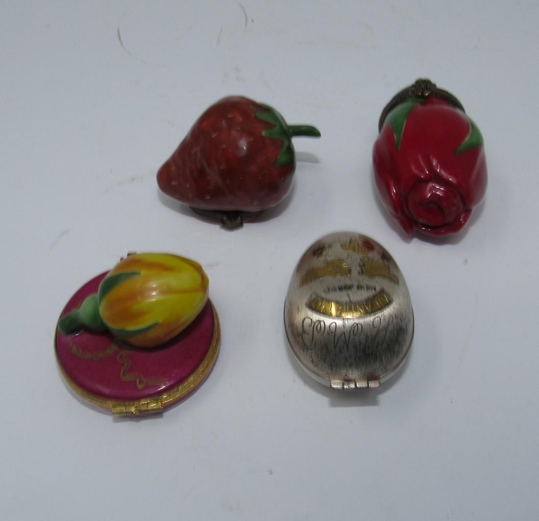 Limoges France Trinket Pill Boxes Faberge: Getting all 4 pictured