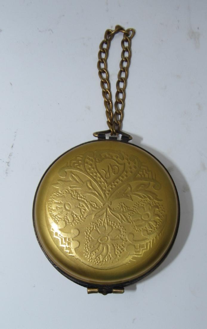 Limoges France Pocket Watch Pill Box: Approx. 2" in diameter