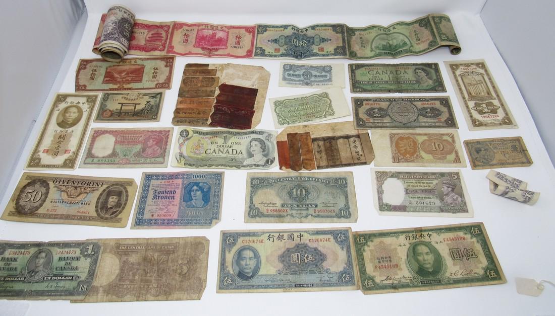 Lot of Chinese China Money Canadian Paper Money: Getting all pictured