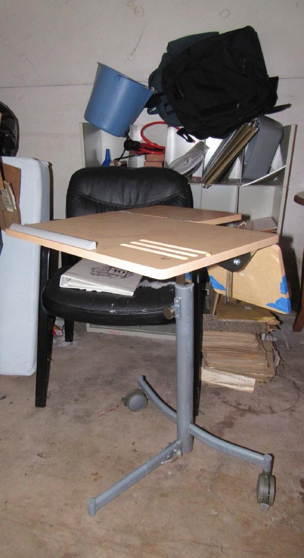 Desk Sheet Music & Misc: Desk needs wing nut put on bottom. Chair is ripped. Take what you want and leave the rest