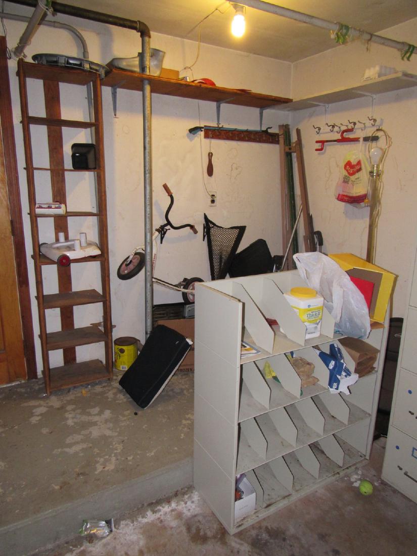 Misc Corner Garage Contents Scooter Fence Post Shelf (1 of 6)