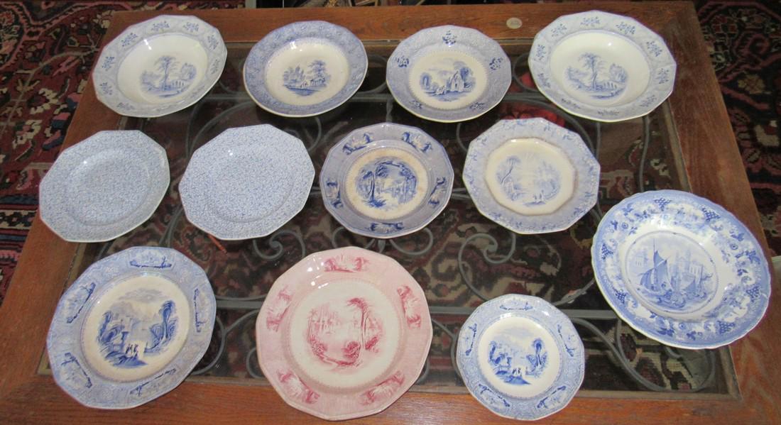 Lot of 12 Transferware Plates and Bowls (1 of 5)