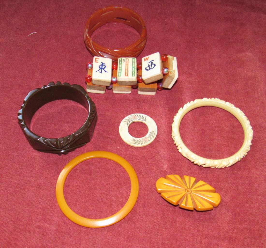 Bracelets Mah Jong Tle Bracelet Bakelite: Getting all pictured
