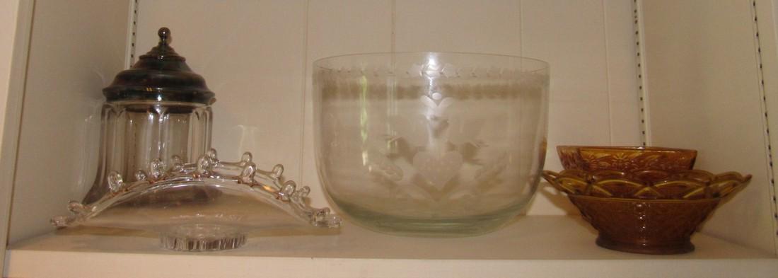 Etched Bowl Heisey & Misc Glassware (1 of 3)