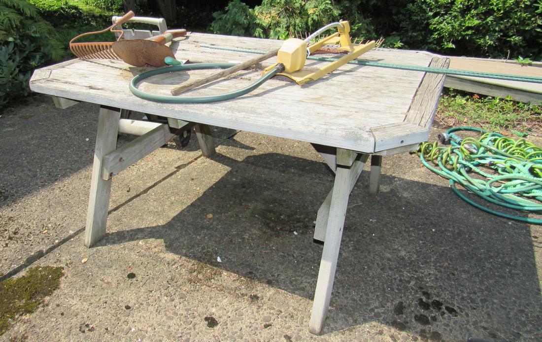 Wooden Picnic Table & 4 Benches (1 of 4)