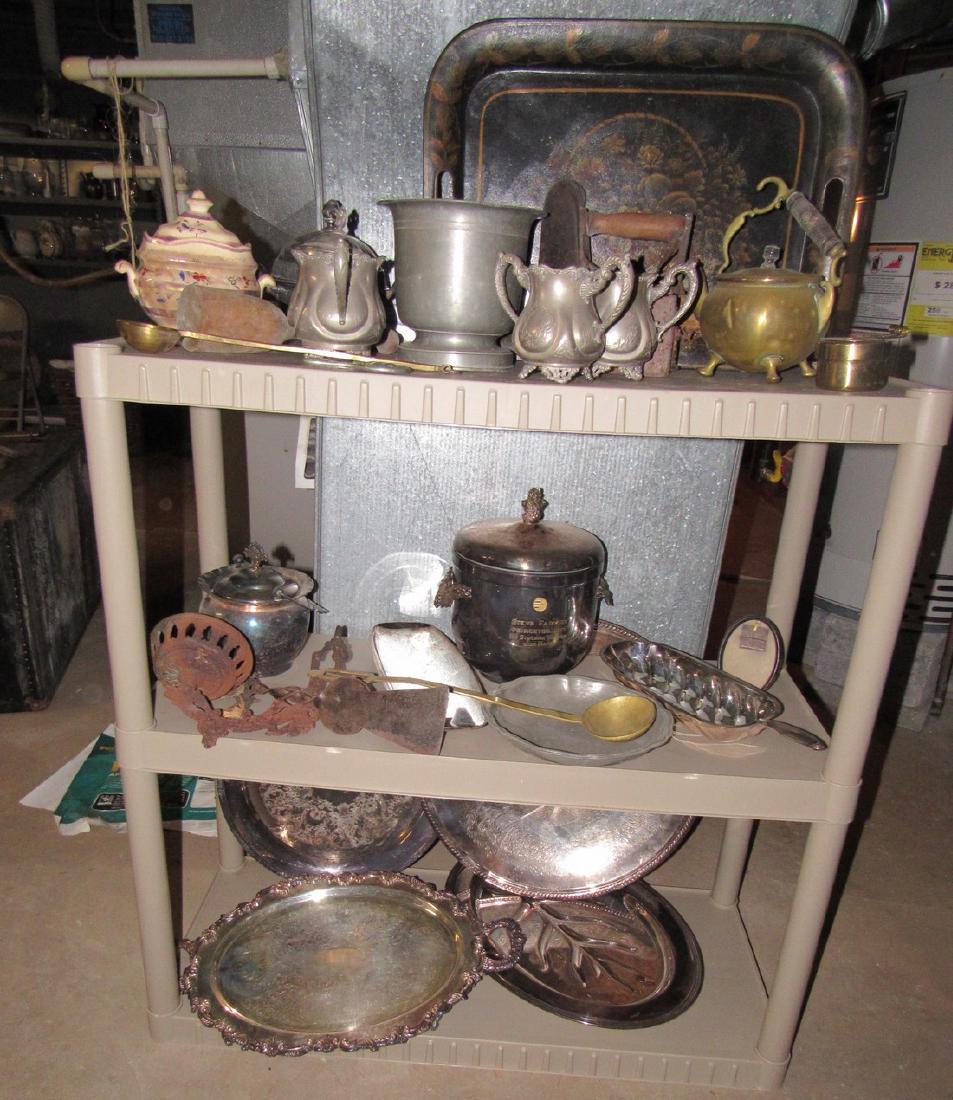 Silverplate Iron Oil Lamp Wall Bracket (1 of 6)