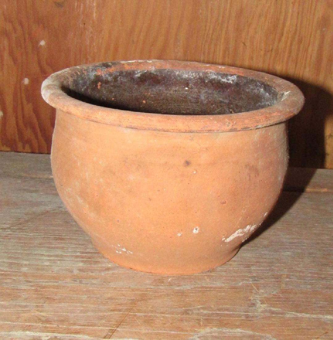 Redware Planter: Approx. 6 1/4" in diameter and 4" tall