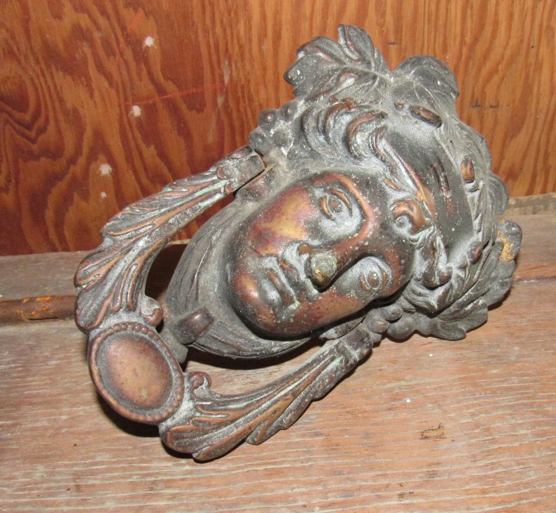 Large Antique Brass Door Knocker (1 of 2)