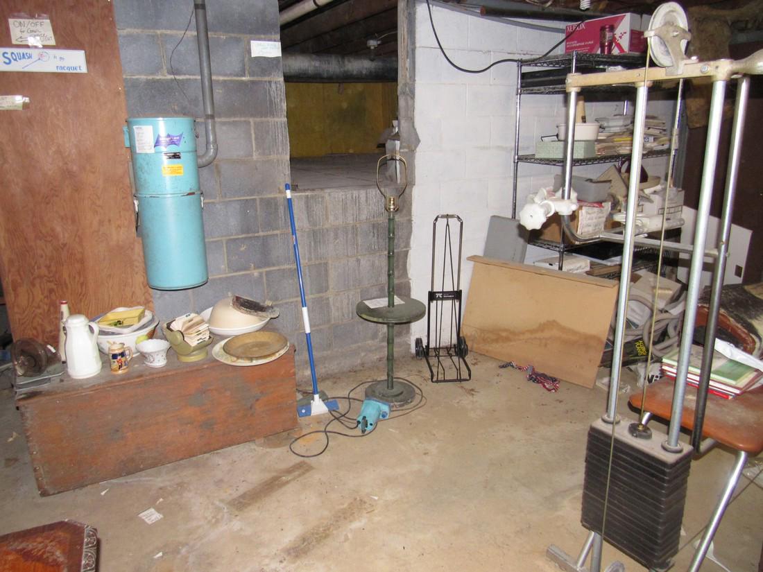 Metal Shelf Wood Box & Partial Basement Contents (1 of 5)