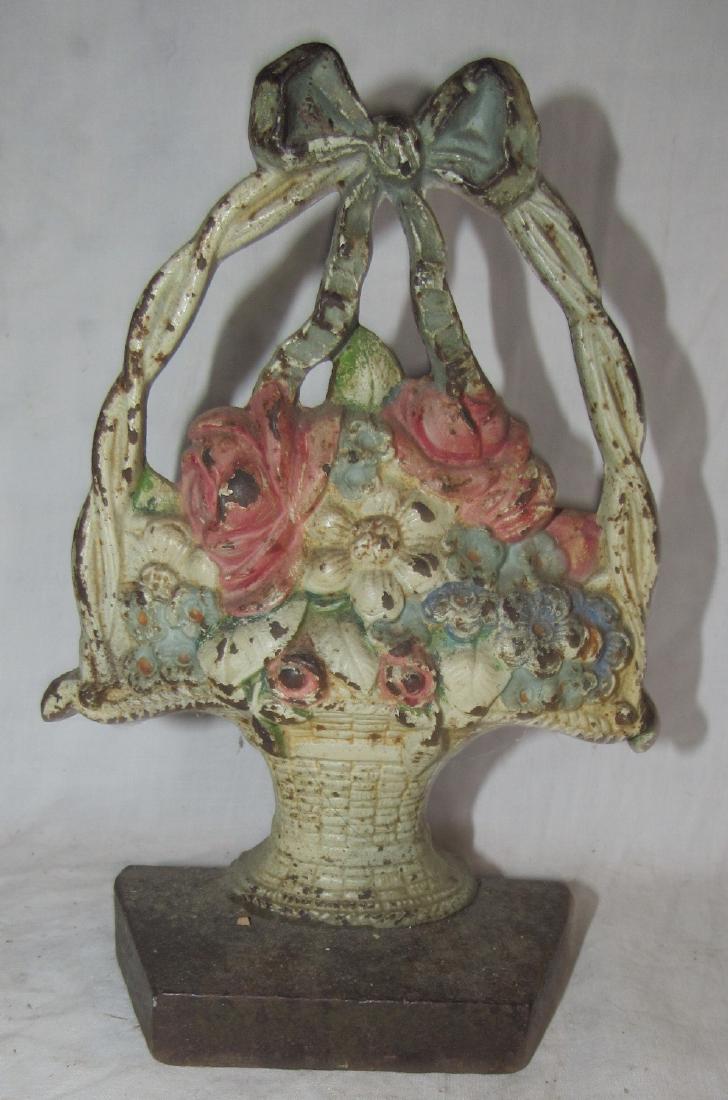 Cast Iron Flowers Floral Bouquet Doorstop (1 of 3)
