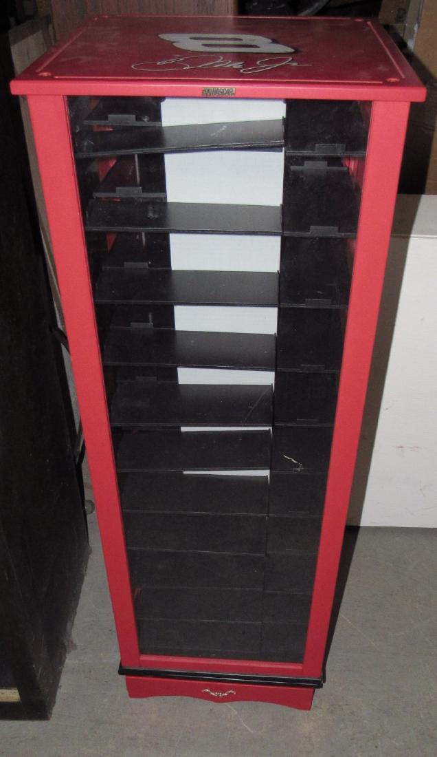 Dale Earnhardt Jr Nascar Diecast Car Revolving Showcase: Approx. 15 1/2" x 15 1/2" x 44" tall. Holds approx. 44 cars