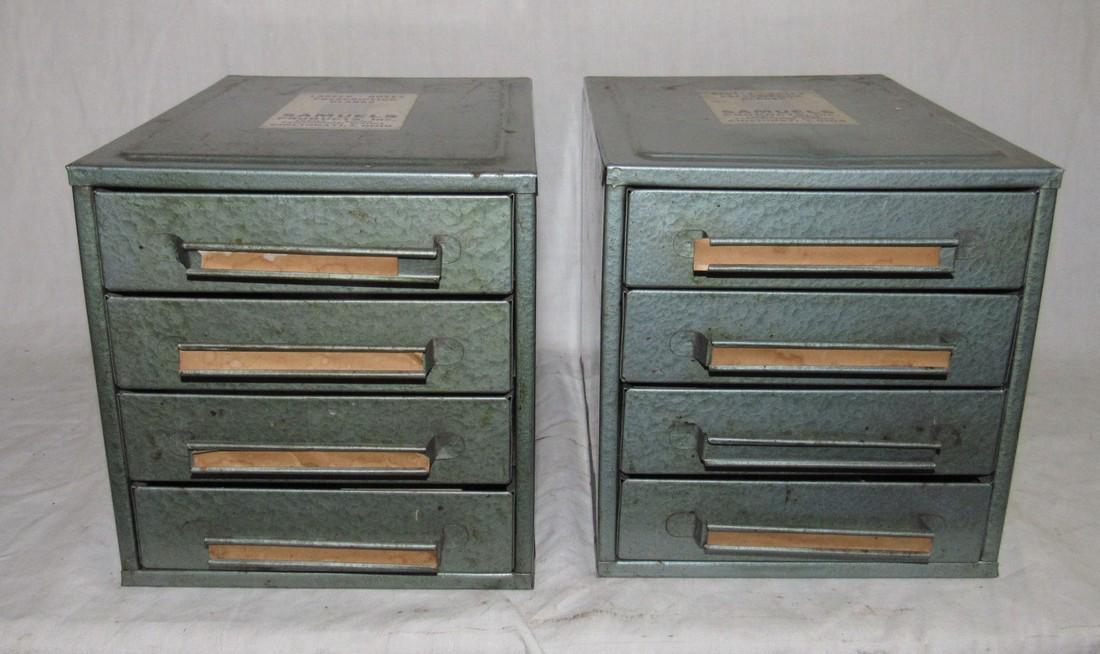 Samuels Vintage File Boxes w/ Pharmacy Labels: Each box is approx. 6" x 8" x 6 1/2" tall