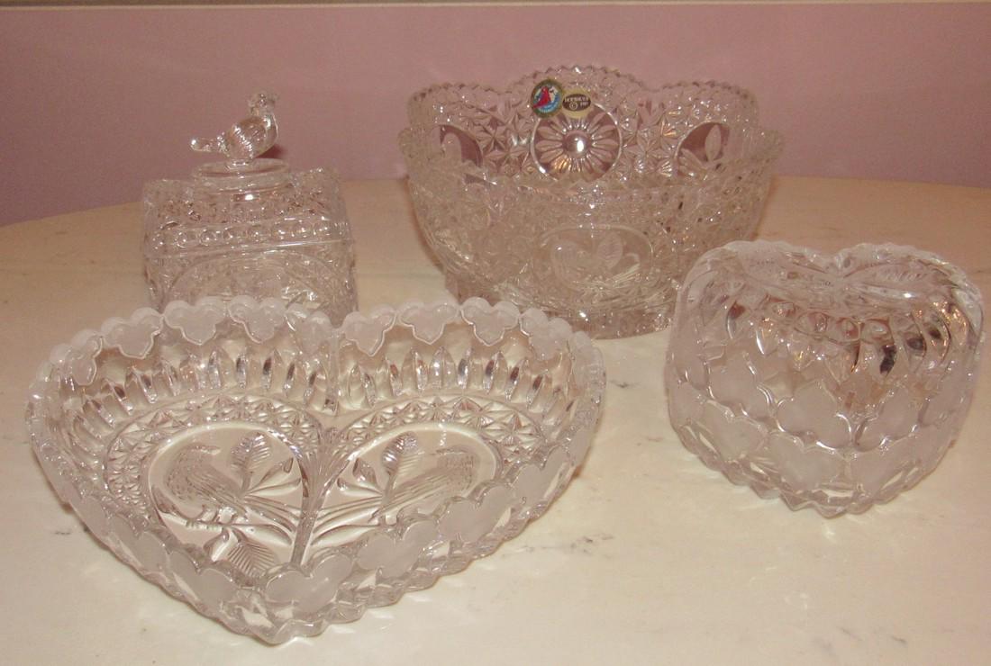 4 Pieces of Hofbauer Crystal Bowl Tray Candy Dishes (1 of 5)