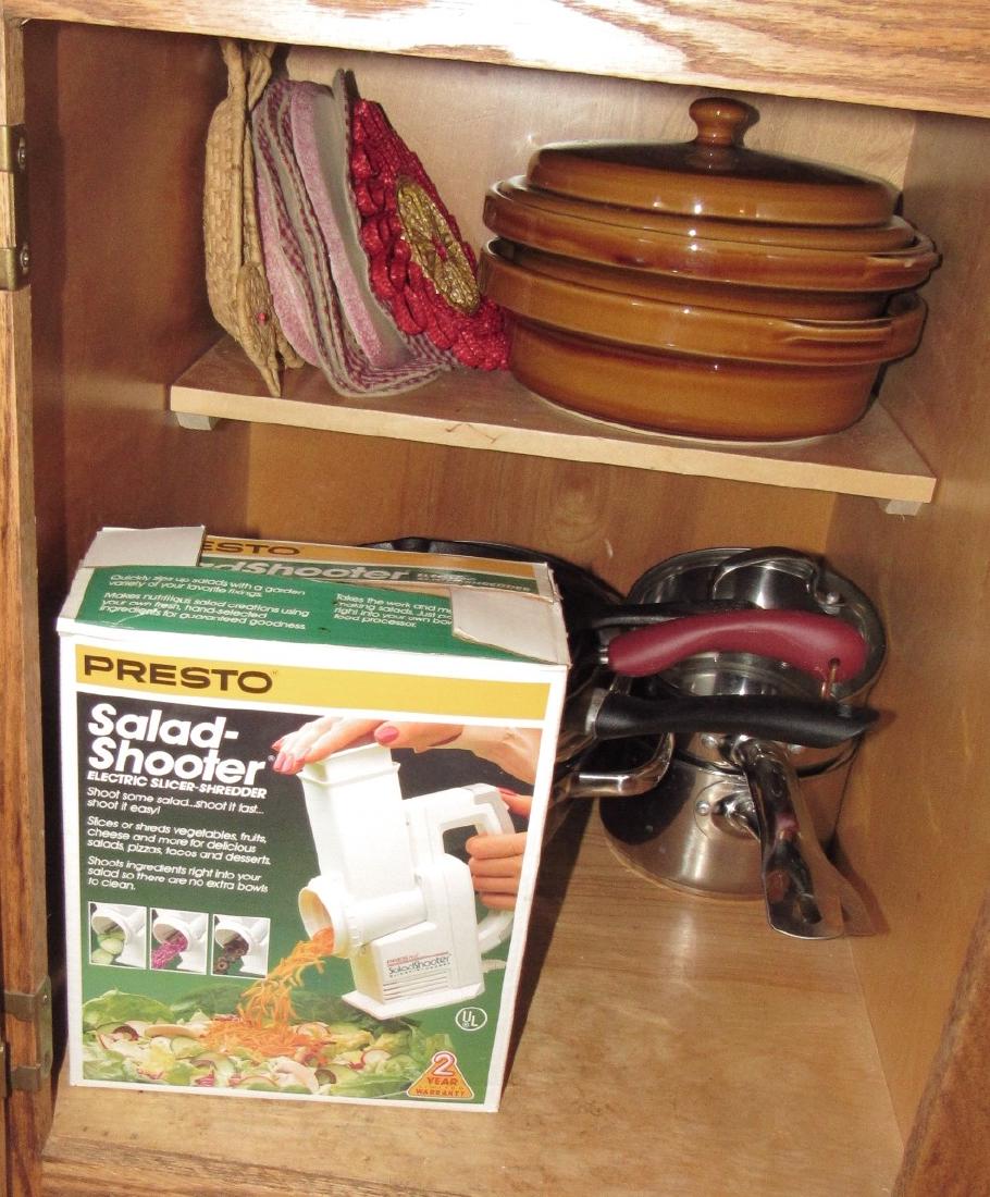 Pots Pans Salad Shooter & Misc Kitchen Cabinet Contents (1 of 6)