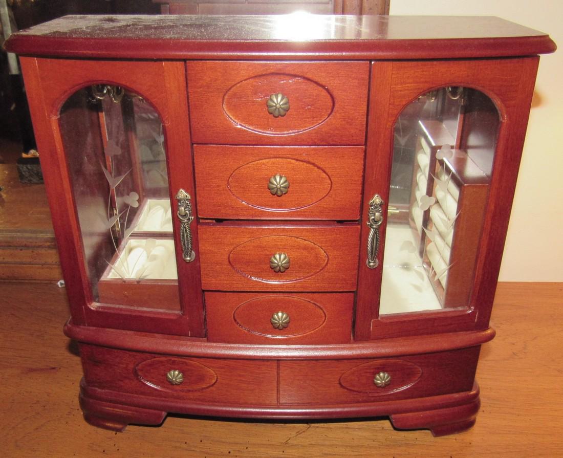 Jewelry Box: Approx. 5 1/4" x 13" x 12" tall