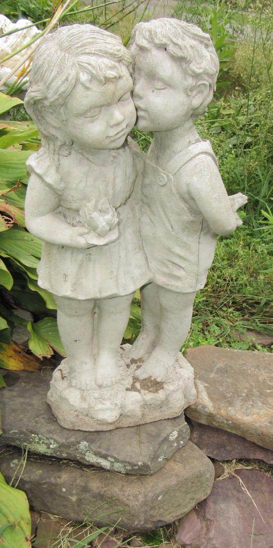 Concrete Boy & Girl Outdoor Statue Decoration (1 of 1)