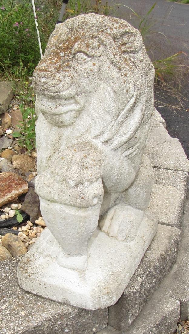 Pair of Concrete Lion Statues (1 of 4)